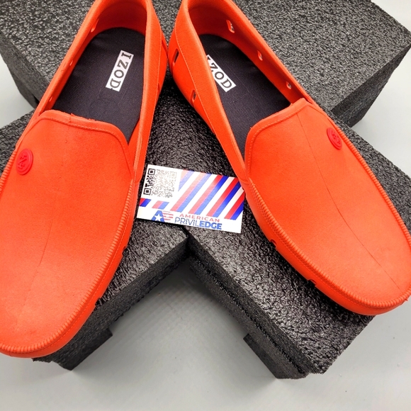 Izod Rubber Orange Loafers Mens Size 